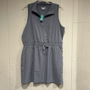 Maurice’s Blue Sleeveless 1/4 Zip Midi Dress